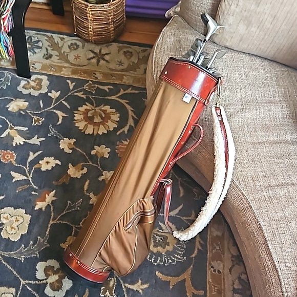 Arnold palmer Bags Palmer Vintage Shearling And Leather Golf Bag W